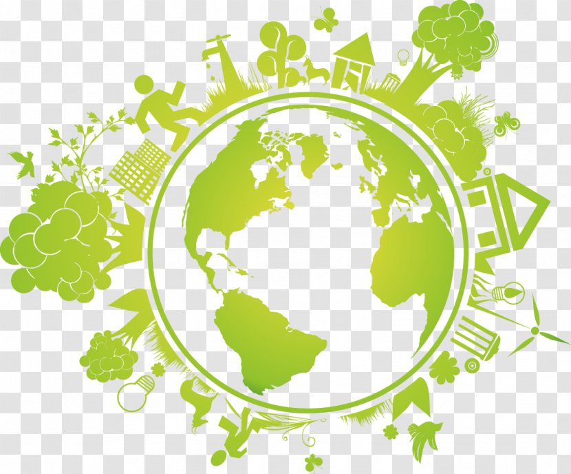 Earth Ecology Illustration - Tree - Cartoon Fresh Green Transparent PNG