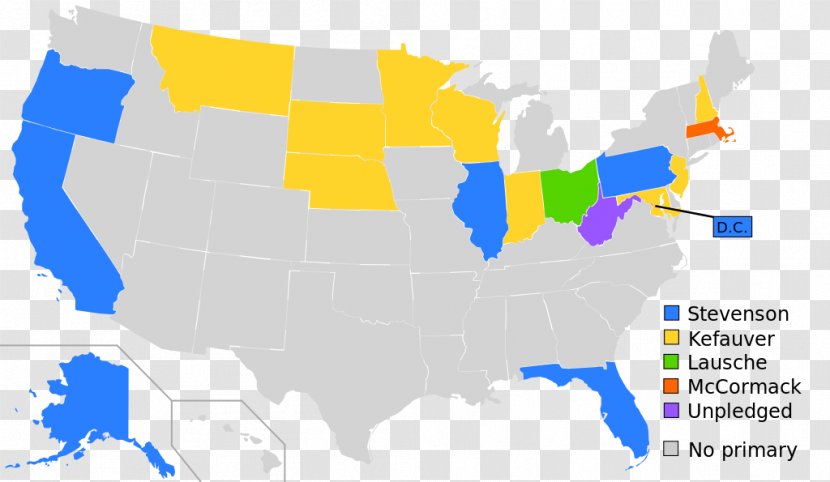 United States Of America Democratic Party Presidential Primaries, 1968 2016 Political - Map - Politics Transparent PNG