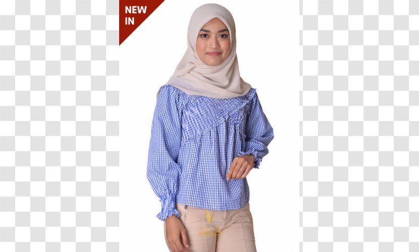 Sleeve Shoulder Blouse - Muslim Blue Transparent PNG