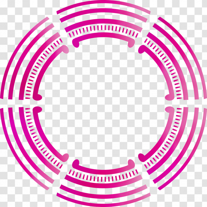 Pink Circle Magenta Line Sticker Transparent PNG