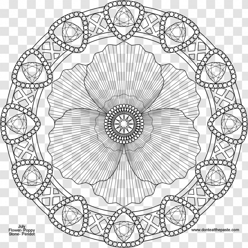 Coloring Book Mandala Child Doodle Adult - Line Art Transparent PNG