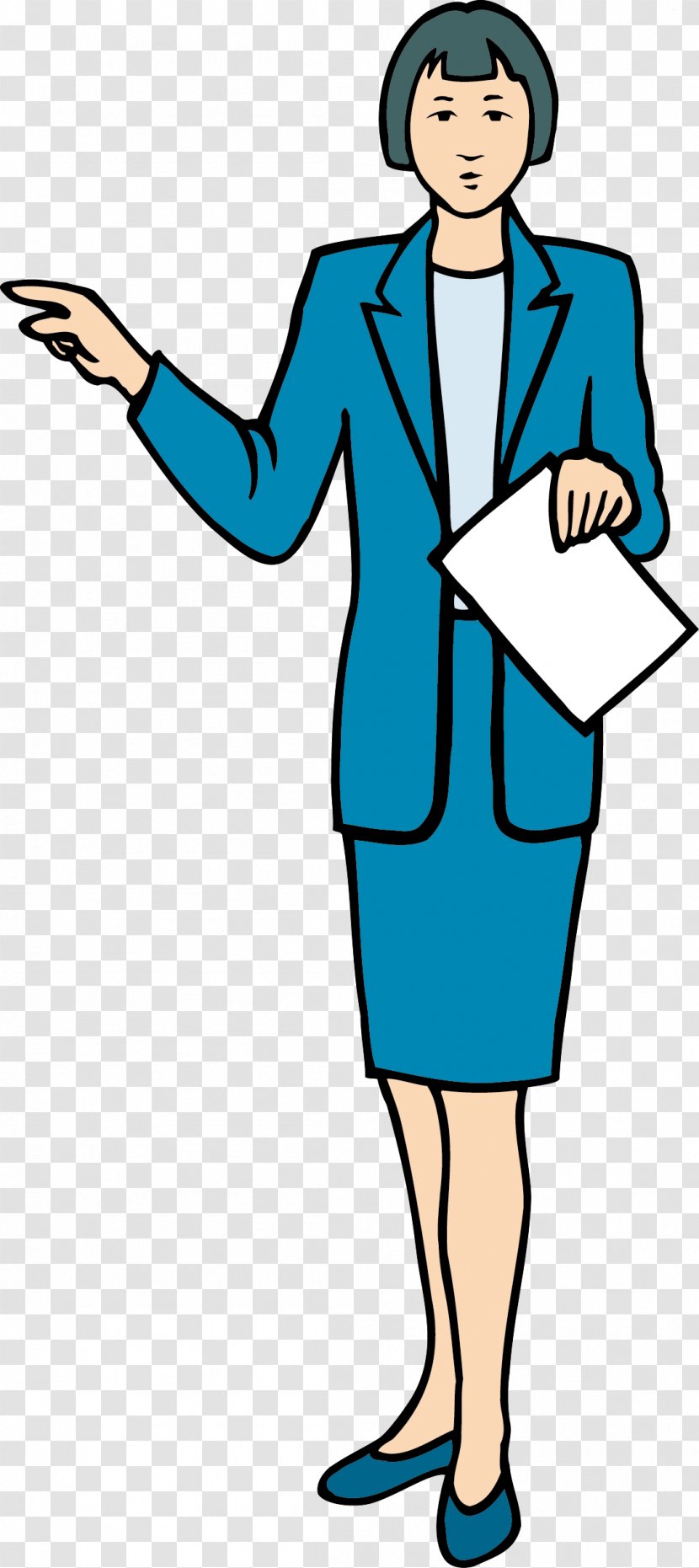 Woman Dress Cartoon - Silhouette - Short Haired Professional Women Transparent PNG