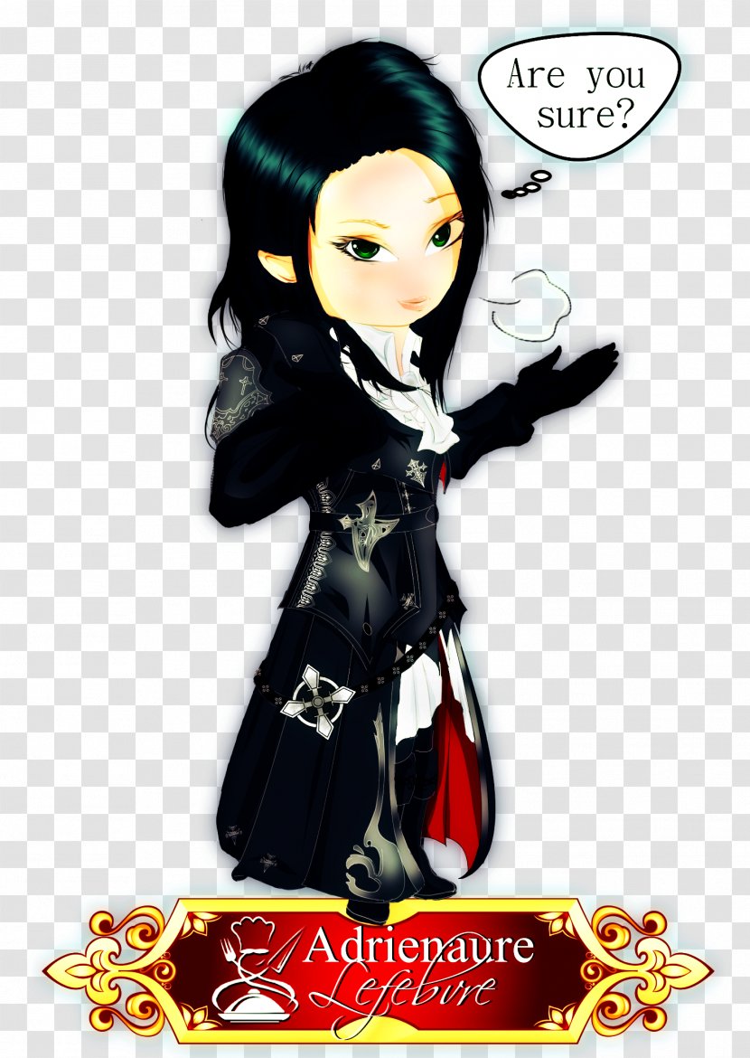 Black Hair Doll Cartoon Character Transparent PNG