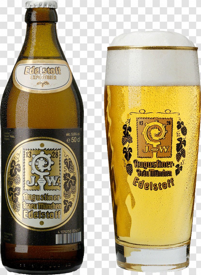 Augustiner-Bräu Beer Helles Dortmunder Export Augustiner Edelstoff - Pint Glass Transparent PNG