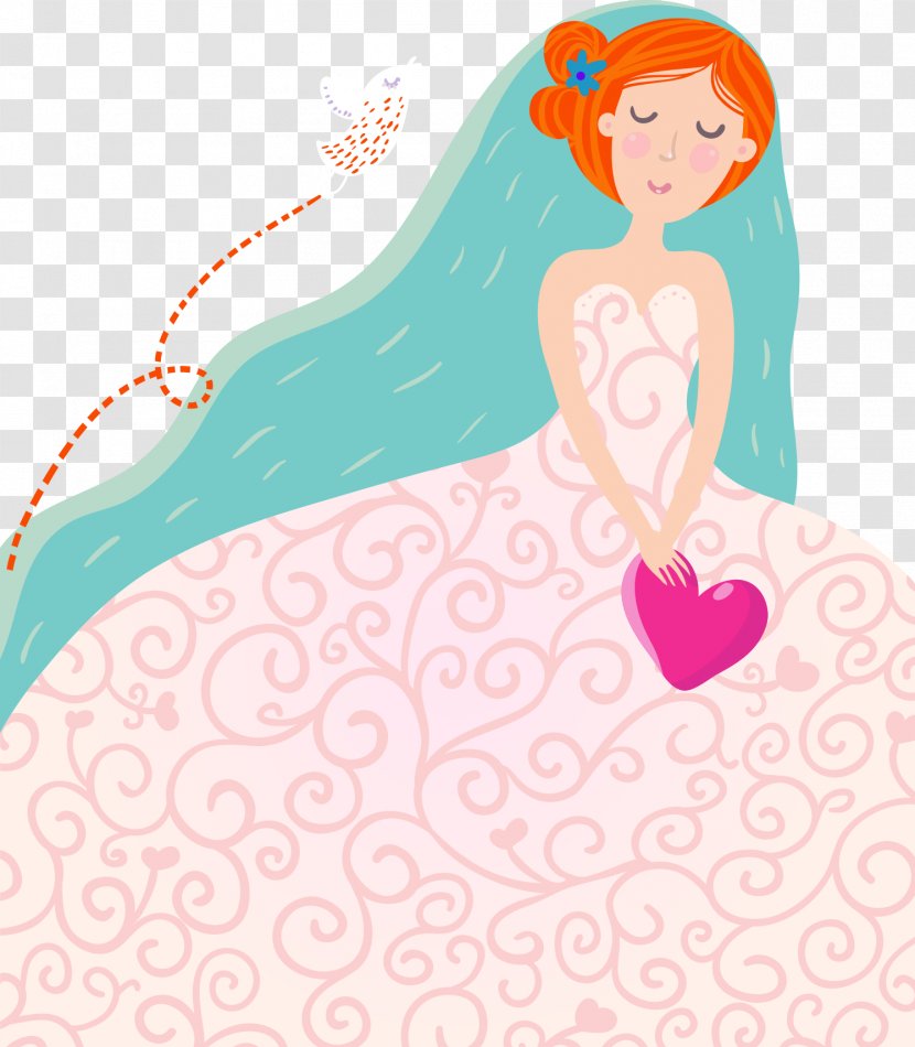 Cartoon Illustration - Heart - Bride Transparent PNG