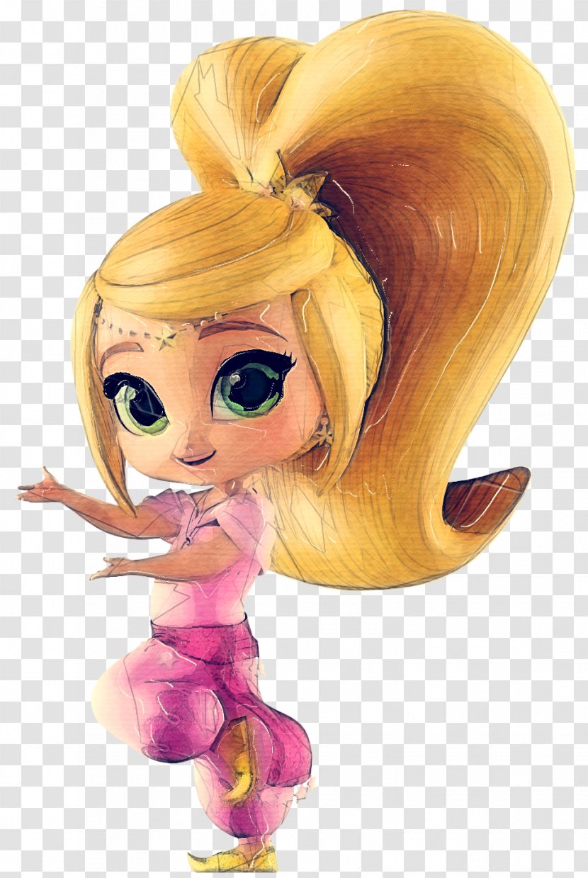 Hair Cartoon Wig Pink Blond - Animated - Toy Figurine Transparent PNG