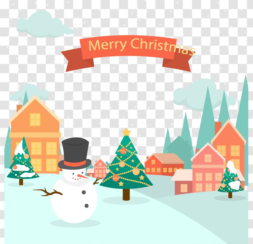 Christmas Tree Clip Art - Snowman - Snow Town Transparent PNG