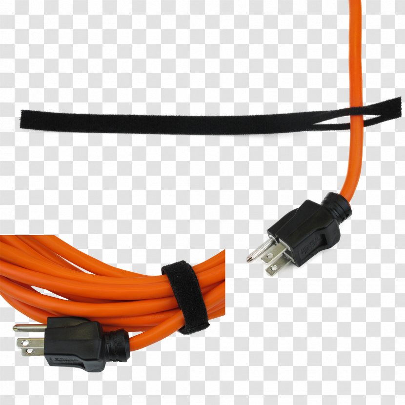 Strap Network Cables Electrical Cable Wire Management - Orange - Loop Fastener Transparent PNG