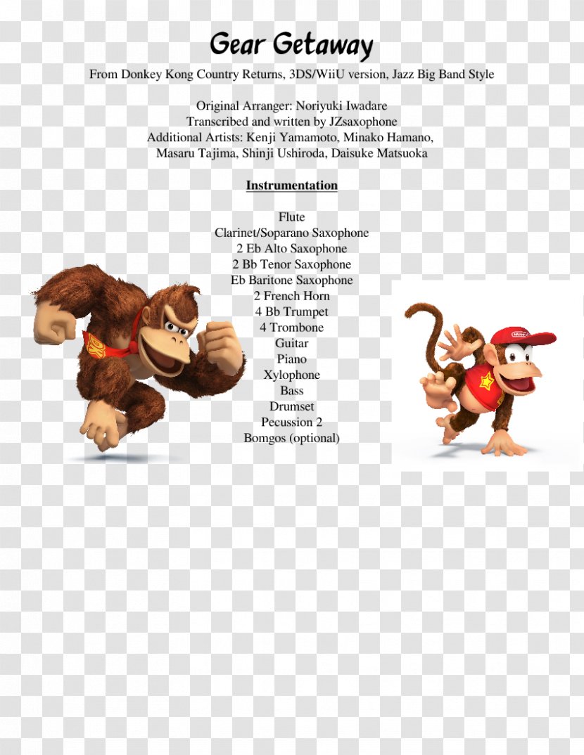 Donkey Kong Country Returns Super Smash Bros. For Nintendo 3DS And Wii U 2: Diddy's Quest Link - Bass Trumpet Transparent PNG