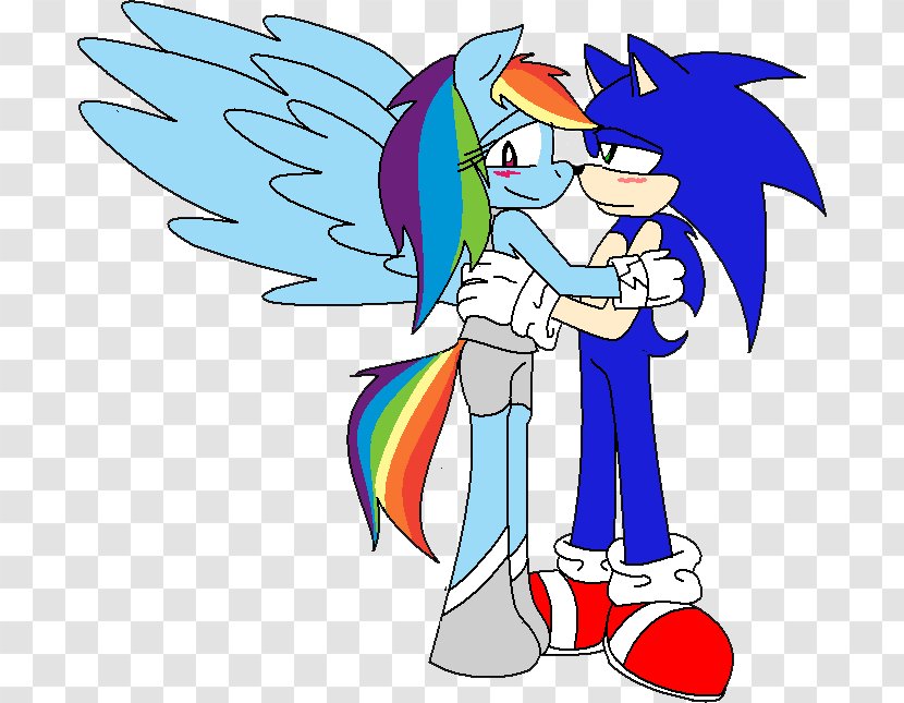 Rainbow Dash Sonic The Hedgehog 2 Tails Amy Rose - Watercolor - Flying Kiss Transparent PNG