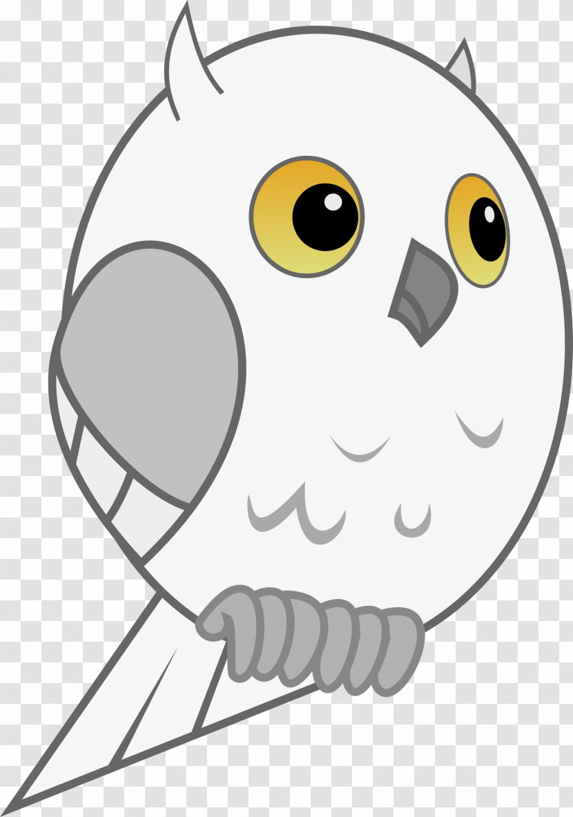 Snowy Owl Beak Cartoon Clip Art - Black And White Transparent PNG