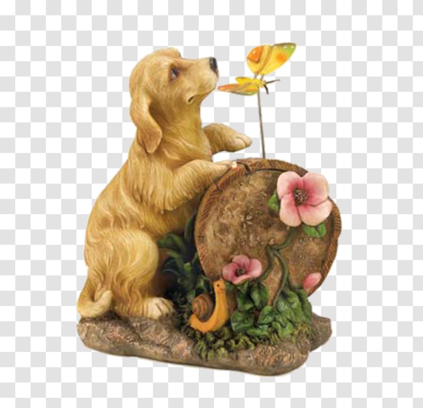 Dog Puppy Statue Figurine Sculpture - Garden Gnome - Butterfly Decoration Transparent PNG