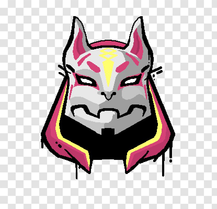Drawing ZY Fortnite Costume Latex Mask Fox Drift Image - Art - Aug Sign Transparent PNG
