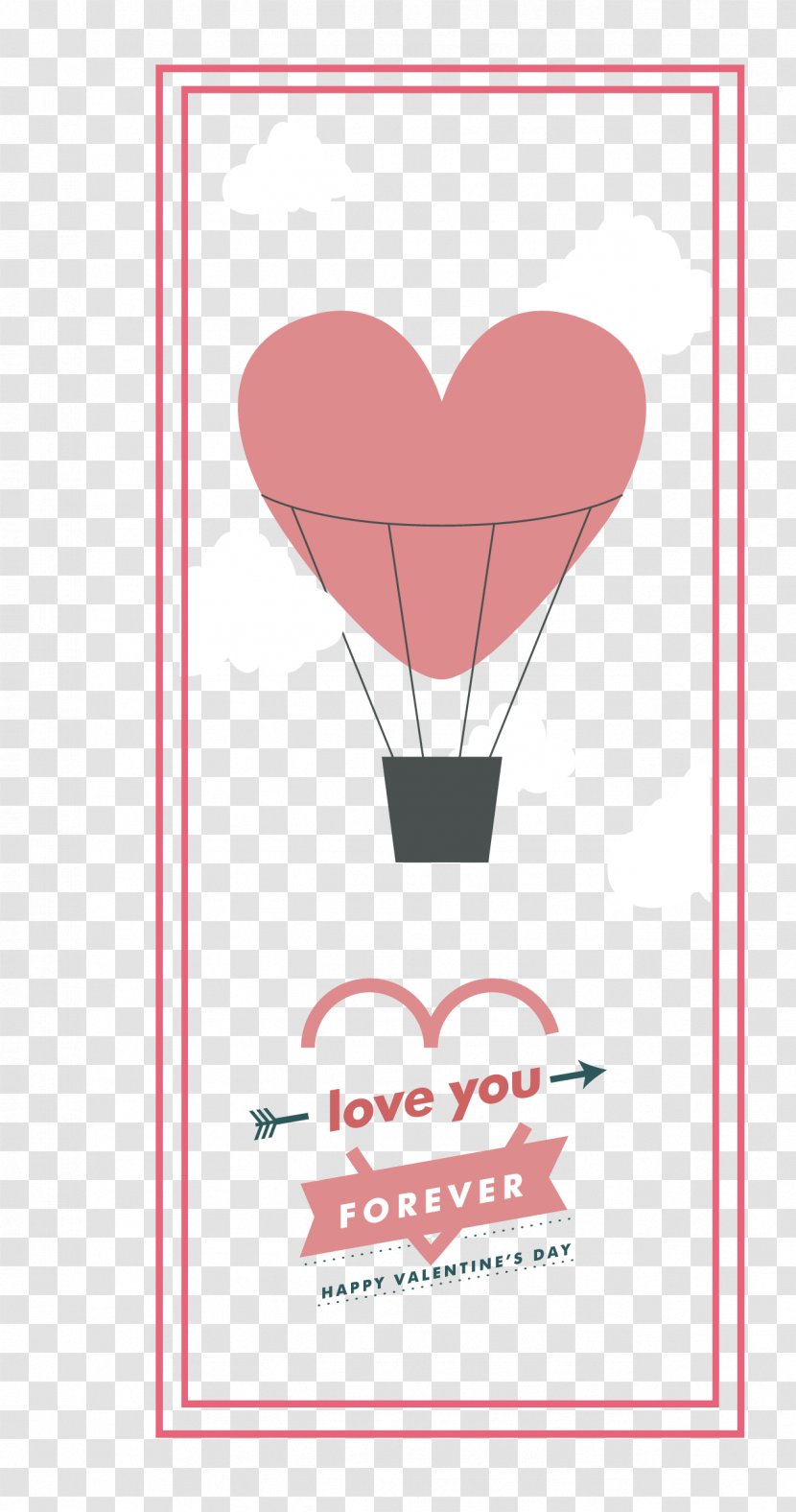 Hot Air Balloon Valentine Card Template - Tree - Frame Transparent PNG