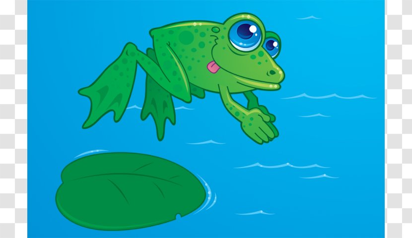 Frog Cartoon Drawing Clip Art - Teal Cliparts Transparent PNG