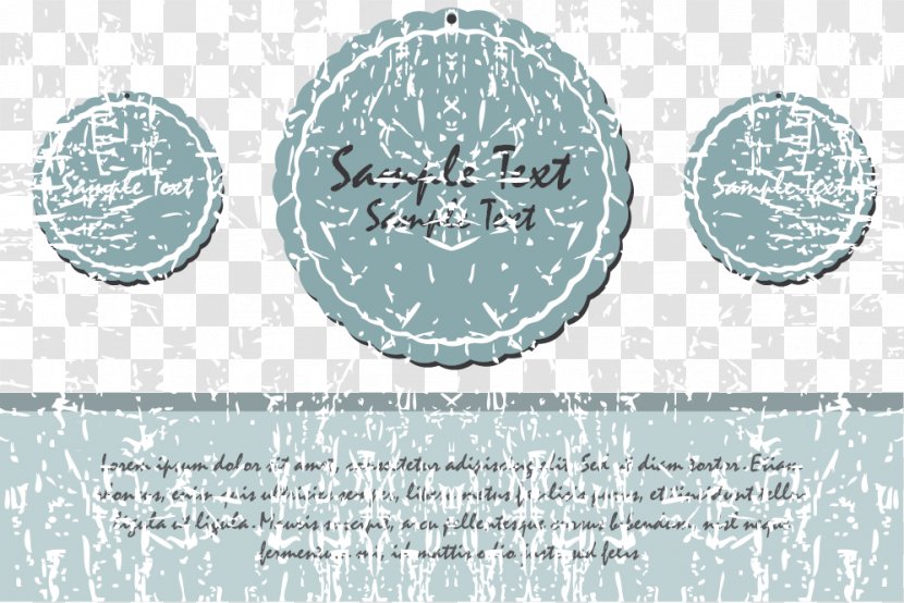 Paper Sticker - Money - Vintage Blue Vector Texture Border Transparent PNG