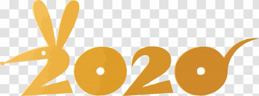 Happy New Year 2020 - Orange - Logo Text Transparent PNG