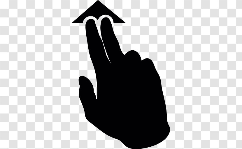 Finger Hand Scrolling Gesture - Black Transparent PNG