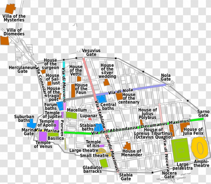 Eruption Of Mount Vesuvius In 79 Amphitheatre Pompeii Temple Jupiter Map Transparent PNG