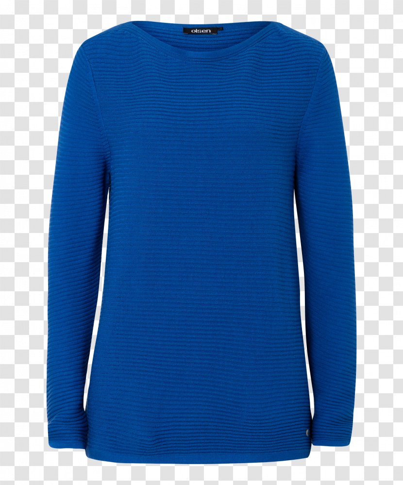 Cobalt Blue Sleeve Crew Neck Bluza - Sweatshirt - Blouses Transparent PNG