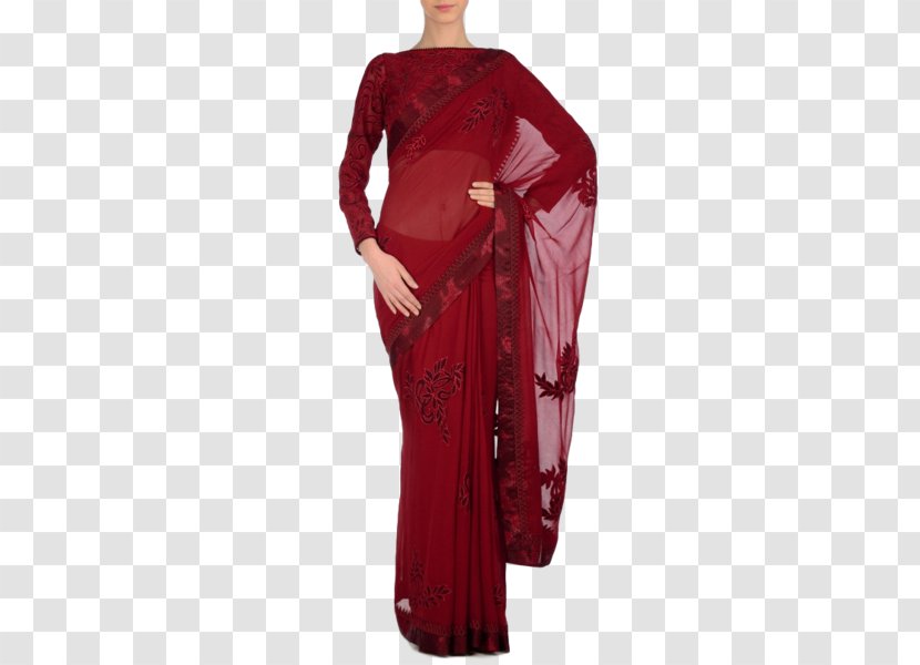 Sari Maroon Red Blouse Dress - Anarkali Salwar Suit Transparent PNG