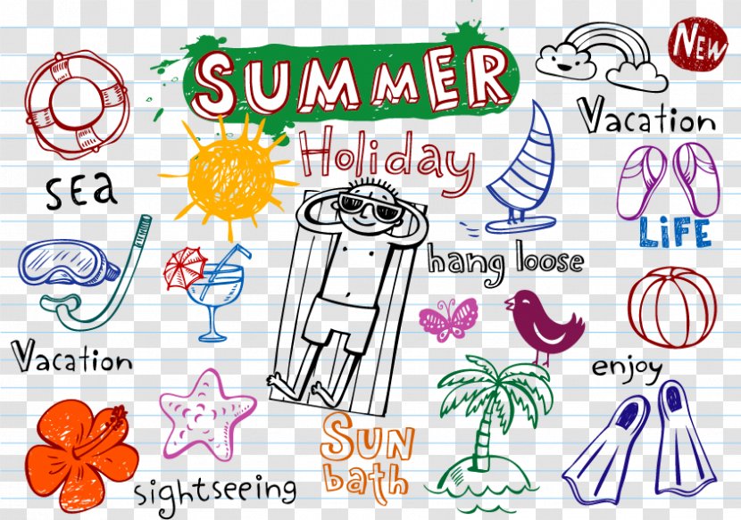 Summer Element Drawing Euclidean Vector - Paper - Hand-painted Material Downloaded, Transparent PNG