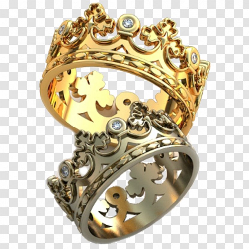 Wedding Ring Gold Crown Silver - Carat Transparent PNG
