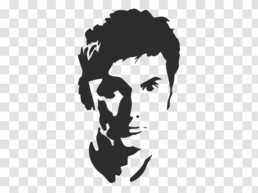 David Tennant Tenth Doctor Who Silhouette Stencil - Black Transparent PNG