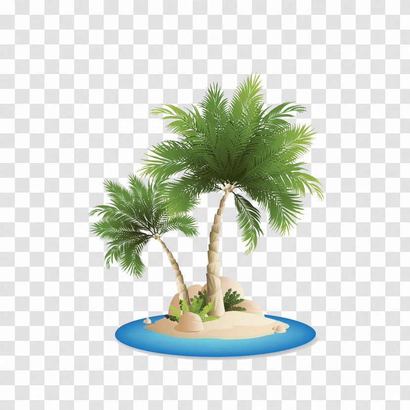 Palm Islands Arecaceae Clip Art - Coconut Tree Transparent PNG