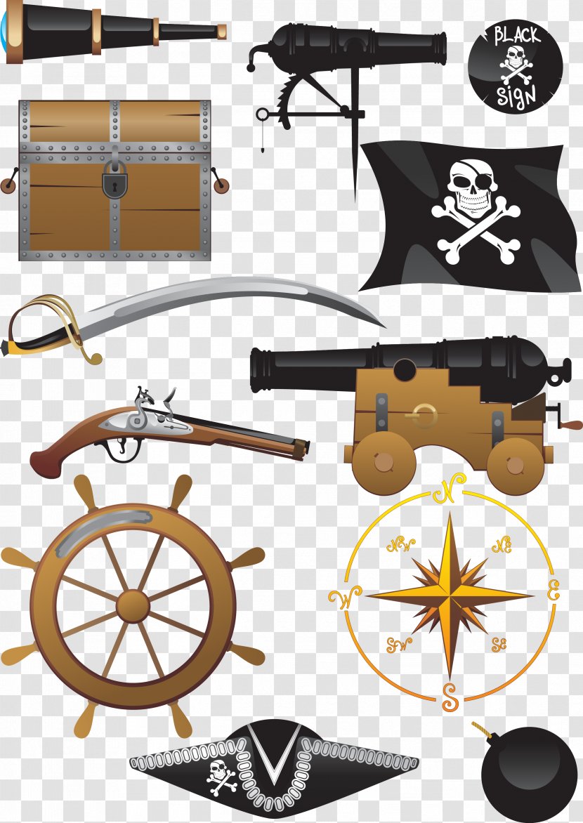 Piracy Royalty-free Clip Art - Vehicle - Vector Painted Pirate Supplies Transparent PNG