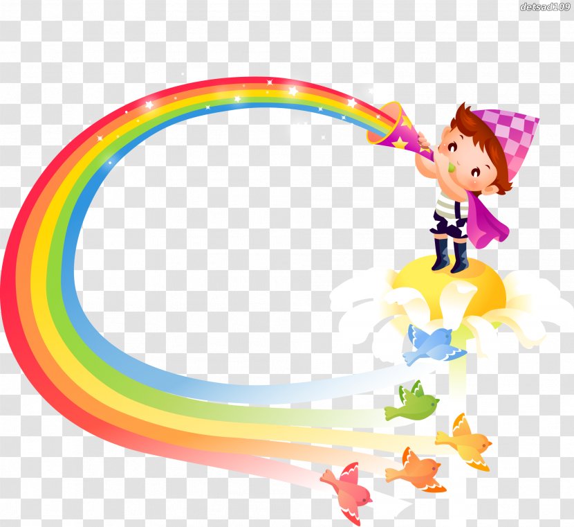 Child Cartoon Wallpaper - Fictional Character - Rainbow Transparent PNG