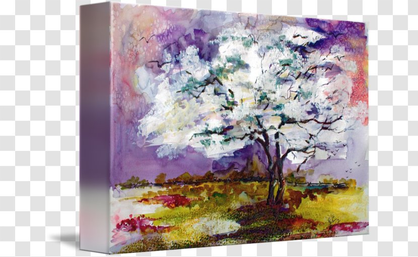 Watercolor Painting Canvas Print Printing - Tree Transparent PNG