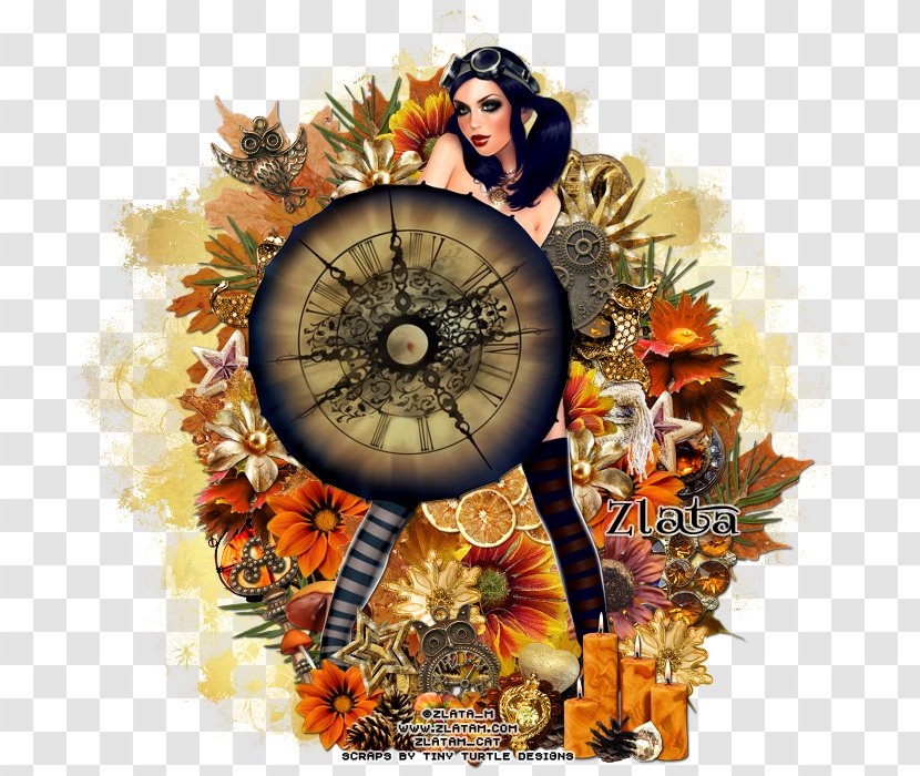 Illustration Flower Clock - Dreaming Owl Transparent PNG