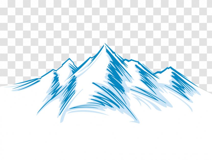 Vector Graphics Royalty-free Stock Photography Clip Art Image - Blue - Cartoon Snowy Mountains Transparent PNG