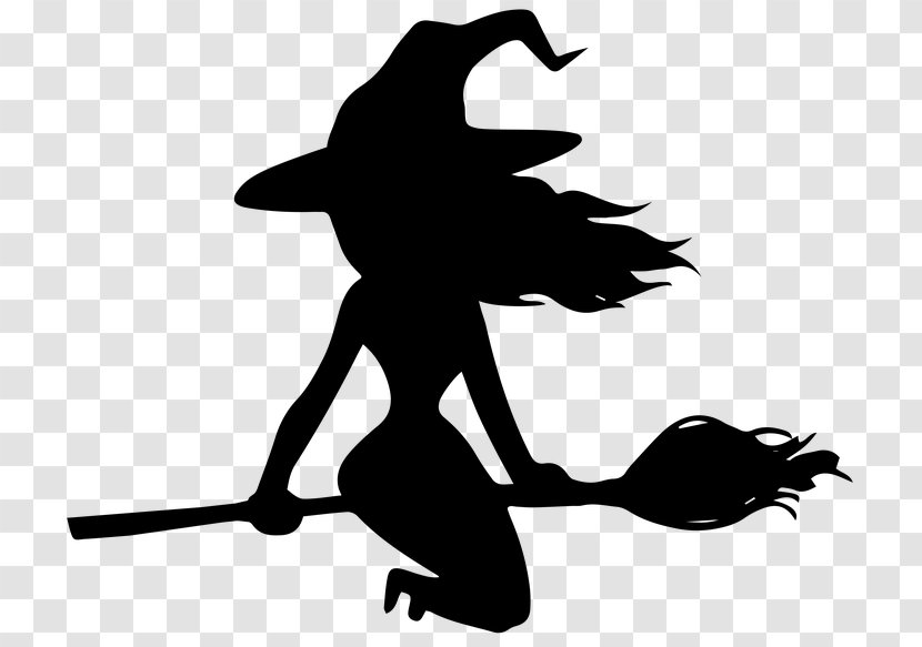 Clip Art Silhouette Witchcraft Image - Fictional Character - Black Witch Cartoon Transparent PNG