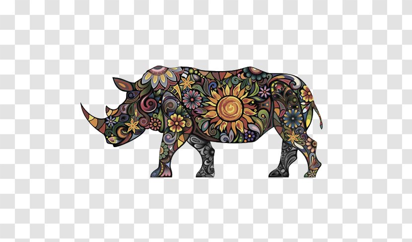 Rhinoceros Tattoo Pattern - Horn - Bull Transparent PNG