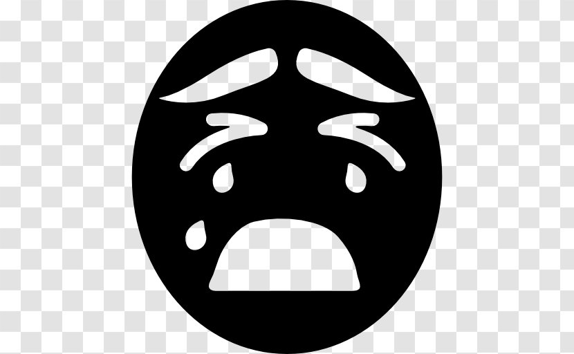 Emoticon Crying Emotion - Monochrome Photography - Vector Transparent PNG