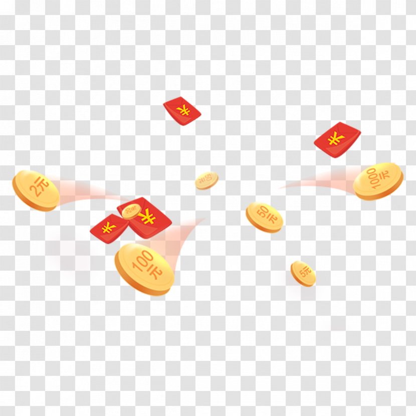 Red Envelope Gold Coin - Sales Promotion - Floating Material Transparent PNG