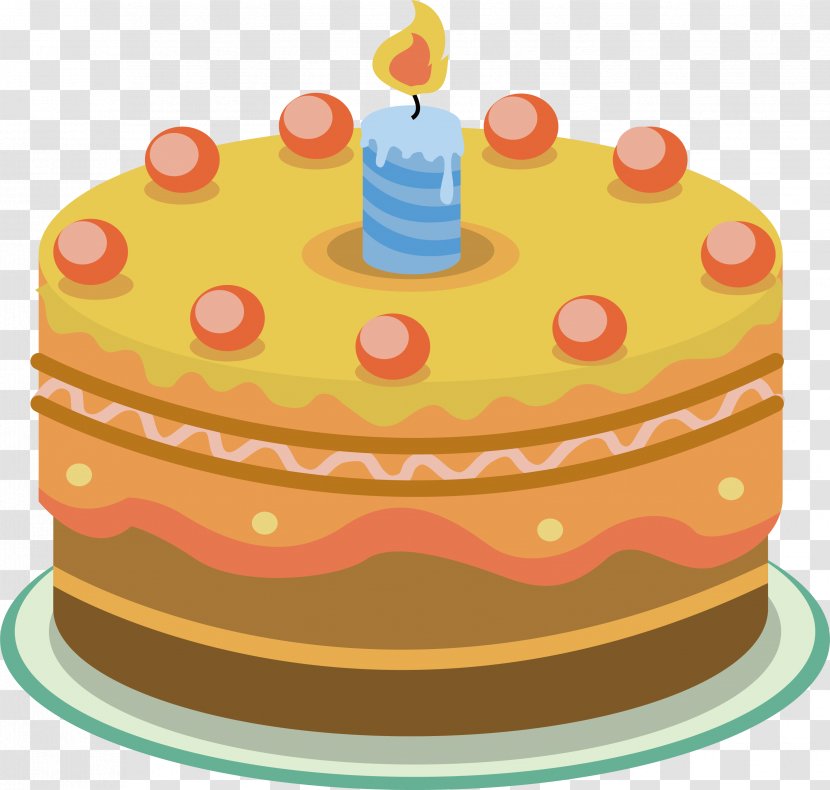 Cream Birthday Cake Tart Torte - Cuisine - Light Candles And Cakes Transparent PNG