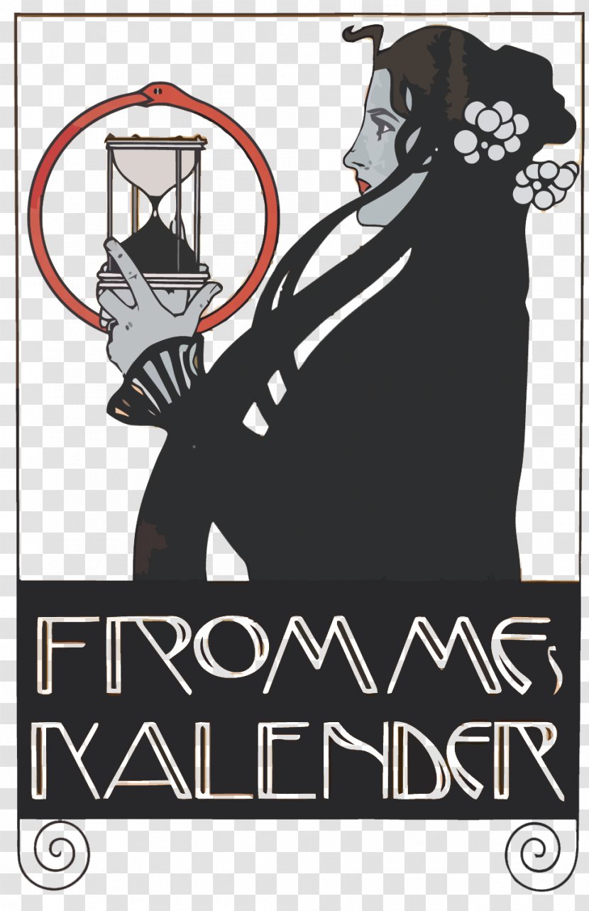 Vienna Secession Poster For Frommes Calendar Painting Art - Vector Hourglass Woman Transparent PNG