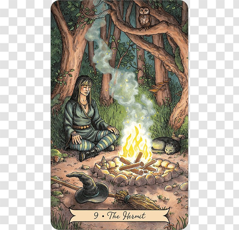 Everyday Witch Tarot The Hermit Witchcraft Playing Card - Astrology Transparent PNG