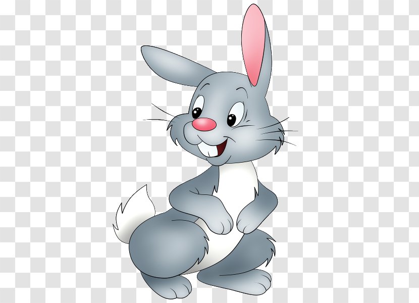 Easter Bunny Bugs Hare Rabbit Clip Art - Whiskers - Cartoon Hand Painted Gray Back Transparent PNG