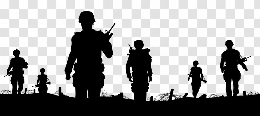 Soldier Vector Graphics Stock Photography Vietnam War Silhouette - Blackandwhite - Soldiers Transparent PNG