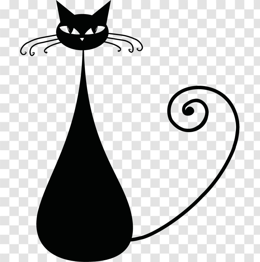 Black Cat Kitten Clip Art - Line - Cats Transparent PNG