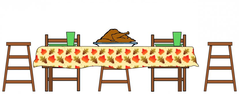 Table Turkey Thanksgiving Dinner Clip Art - Cartoon Transparent PNG