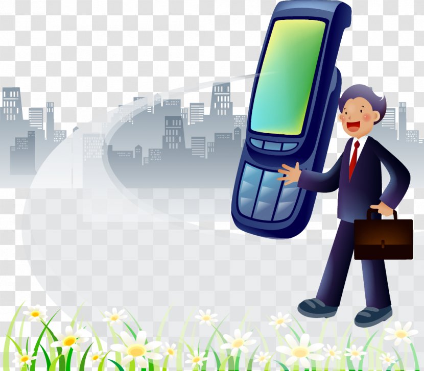 White-collar Business Vector - Human Behavior - Mobile Phone Transparent PNG