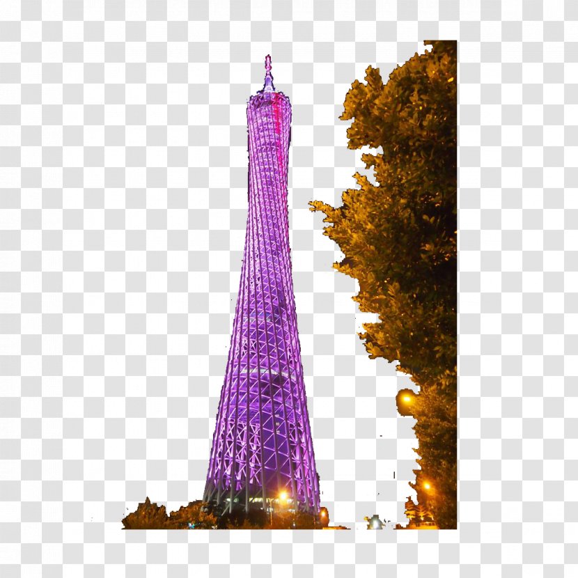 Canton Tower Guangzhou TV - Telecommunications - Purple Xiaoman Yao Free Material Transparent PNG