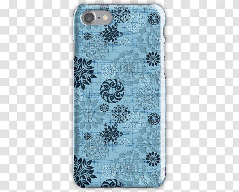 Visual Arts Mobile Phone Accessories Phones IPhone - Case - Blue Abstract Flowers Transparent PNG