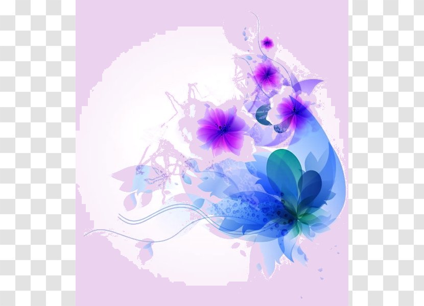 Flower Desktop Wallpaper - Blue Transparent PNG