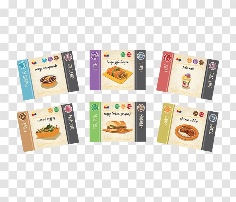 Card Game Food Truck - Painted Meal Cards Transparent PNG
